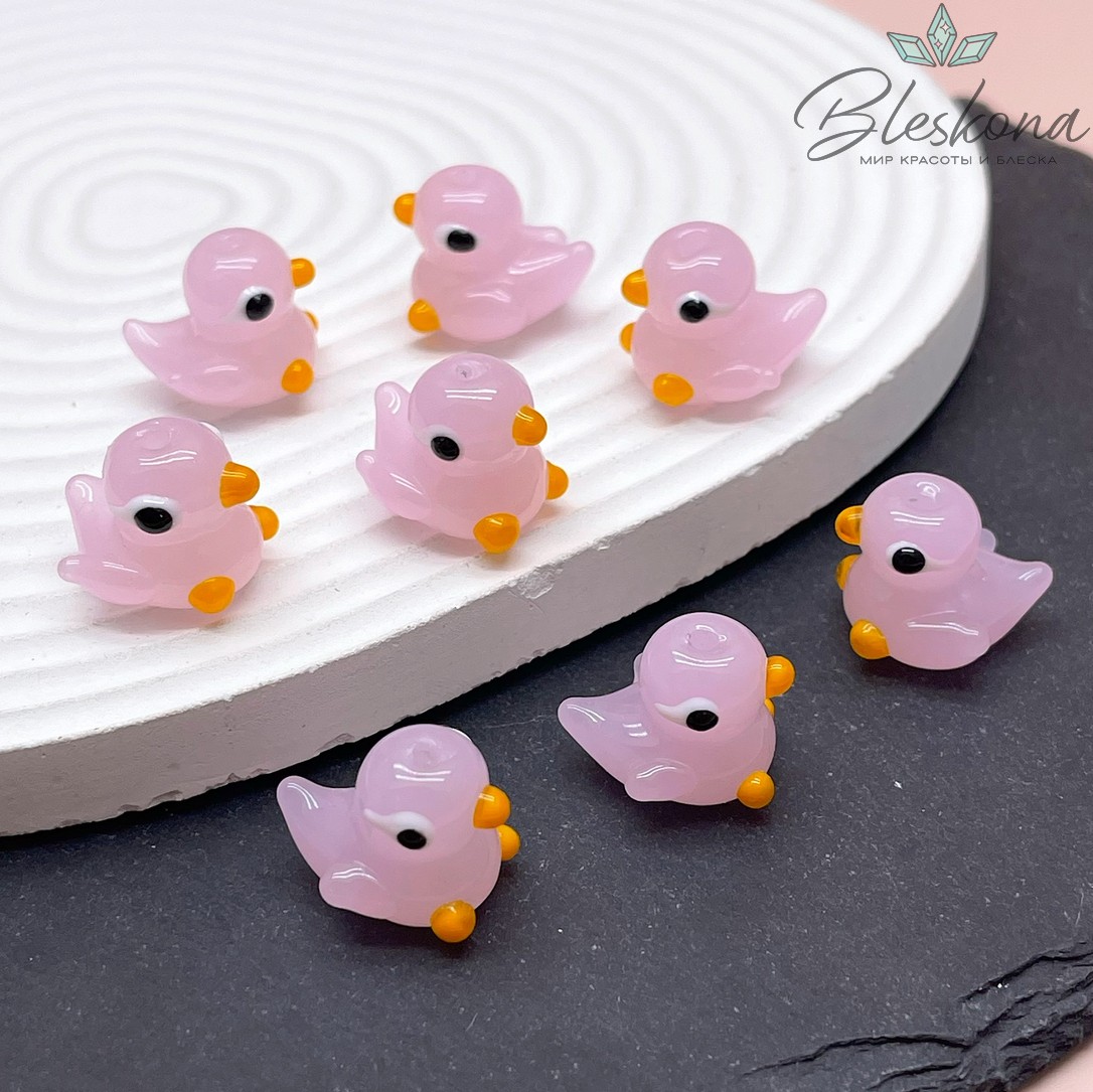 16*17 мм Бусина уточка розовая