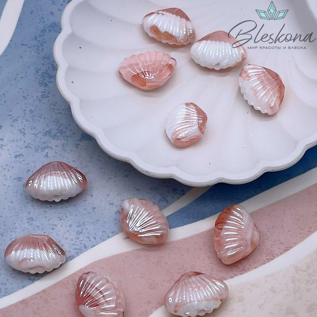 14,5*21 мм Бусина ракушка нежно-розовая