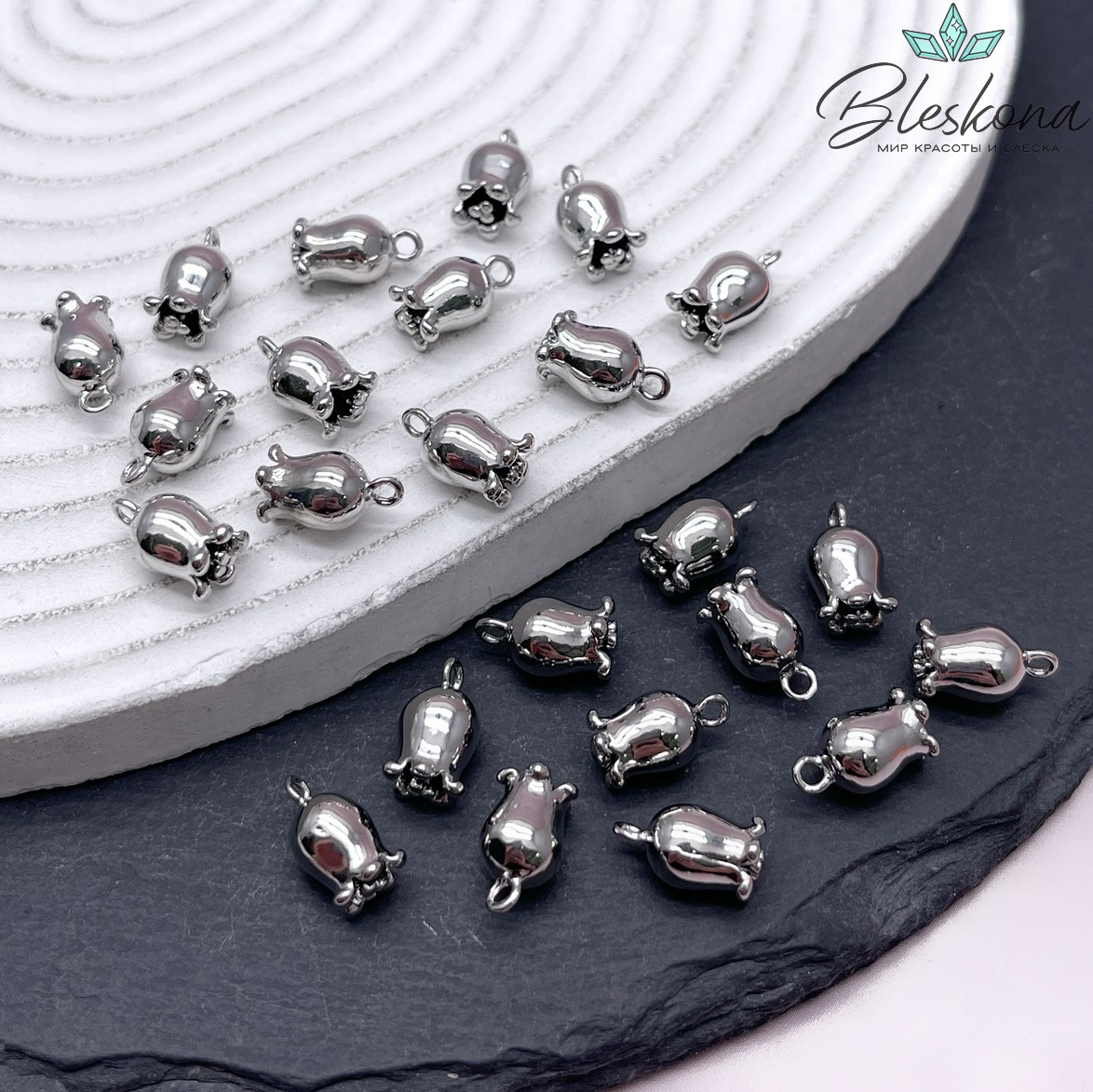 11,7*6,5 мм Цвет серебро, Подвеска бутон