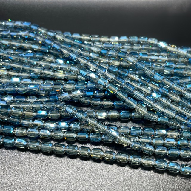 4*5 мм Стекло Lux, цилиндр мини, цвет сине- серый