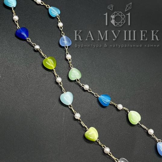 Цепь №168-1 цвет золото, сердце 6*6 мм 20 см