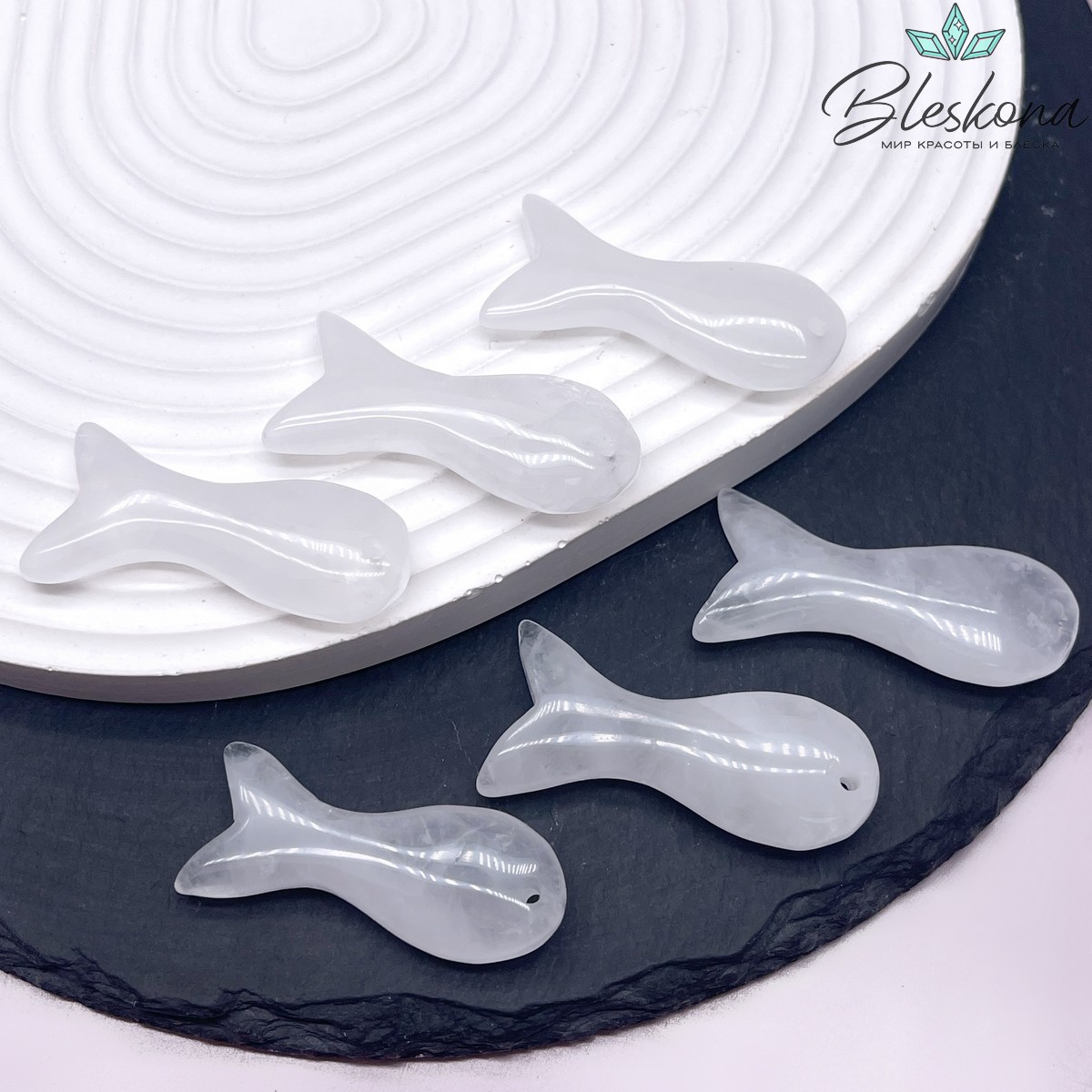 39*15 мм Подвеска рыбка Горный Хрусталь