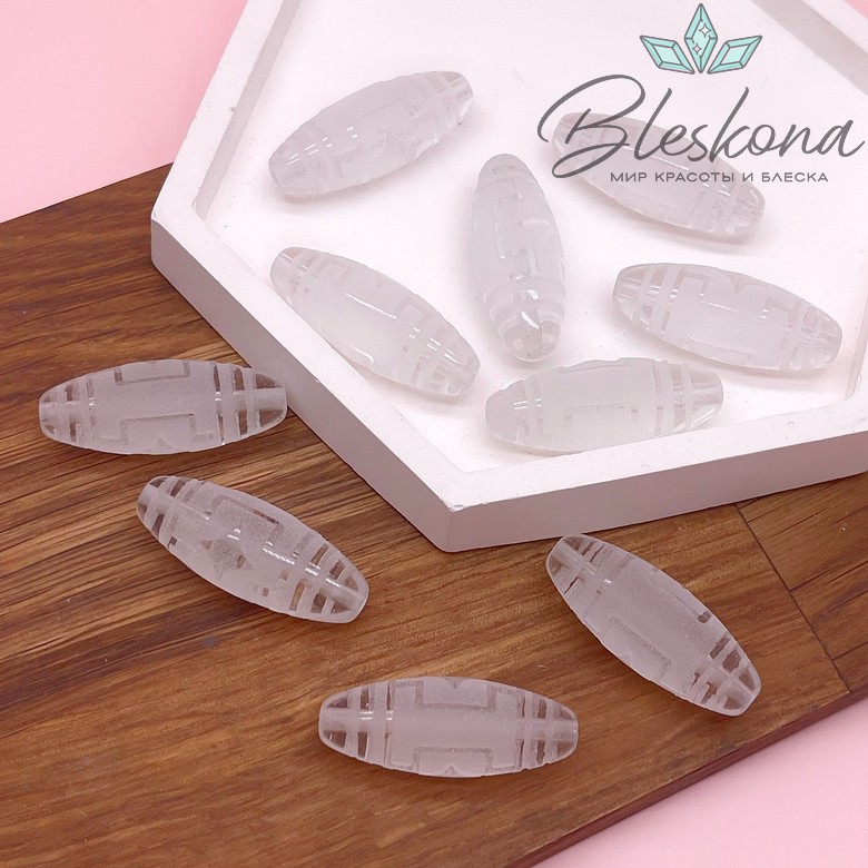 Бусина Дзи Две звезды (Мирный крест) 30*12 мм