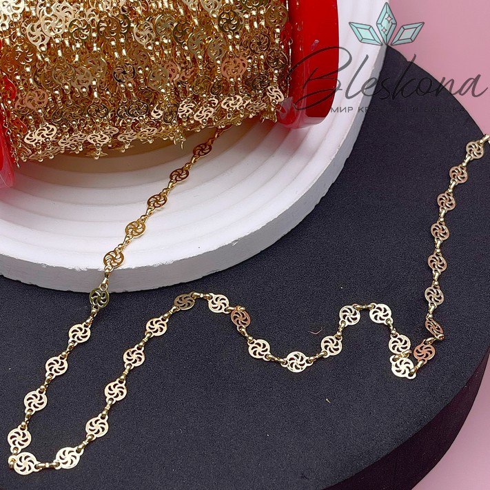 Цепь №16-1 цвет золото 7,5*5 мм