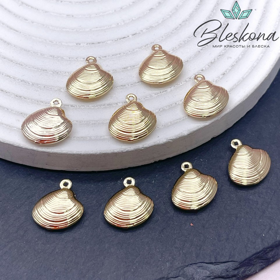 13*13,3 мм Цвет золото, Подвеска Ракушка закрытая