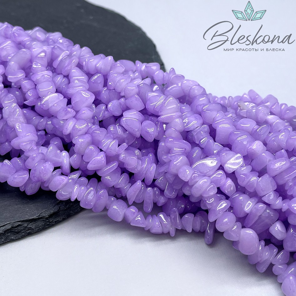 Крошка Кварц фиолетовый (тонированный) ширина бусин ~ 7-9 мм