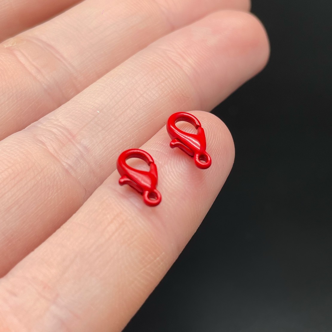 10 мм , Замок круглый  красная эмаль
