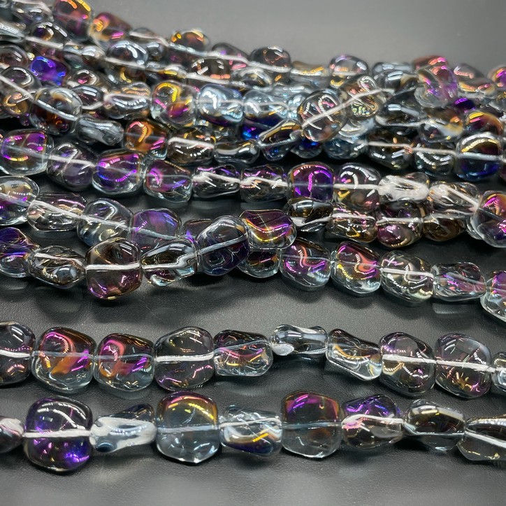11 мм Стекло Lux, фриформ, цвет серый с фиолетовым переливом