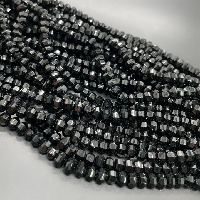 4,5*6 мм Стекло Lux, рондель прямоуг. огр., цвет черный