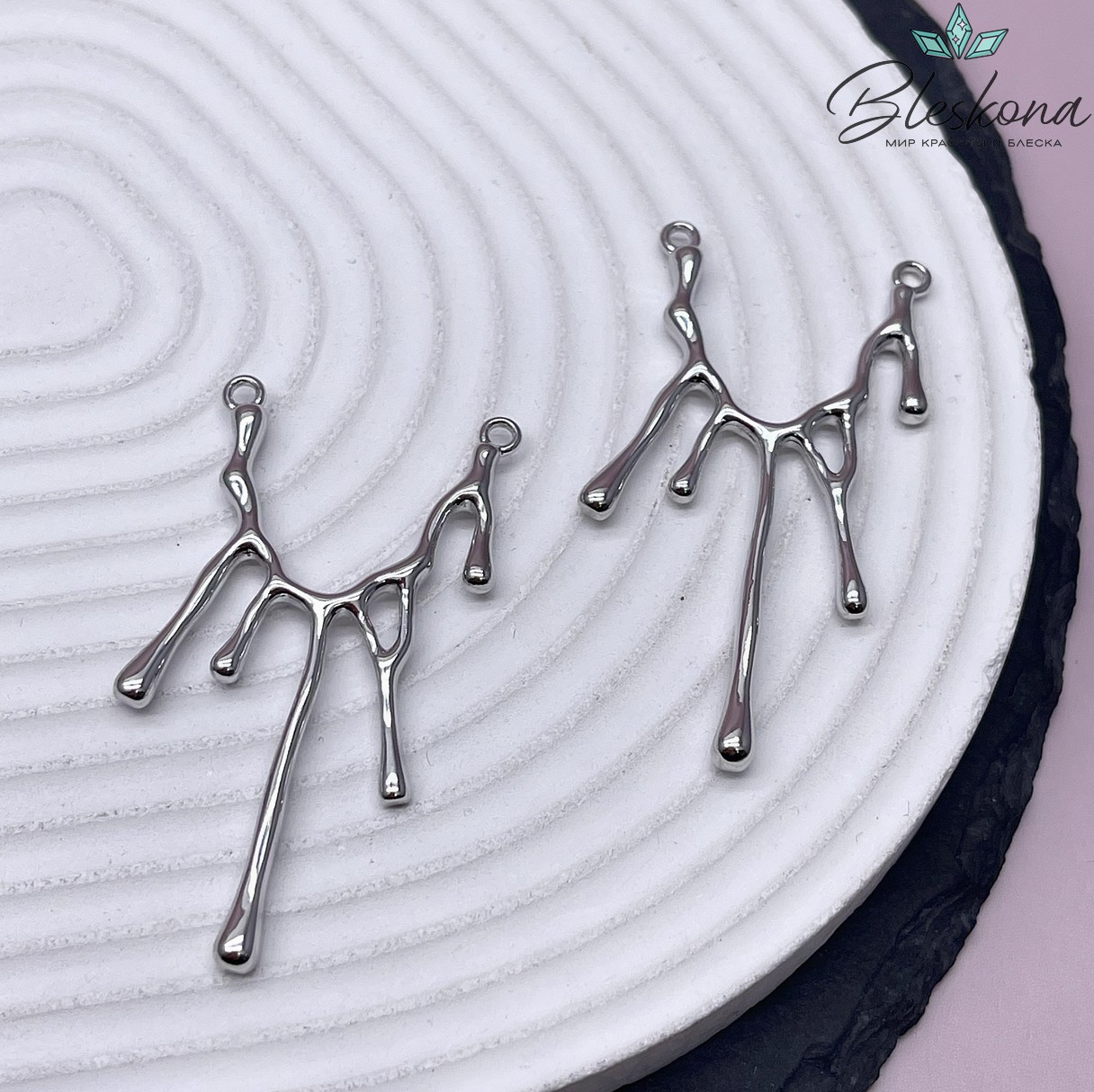 50*29 мм Цвет серебро, Коннектор капли краски