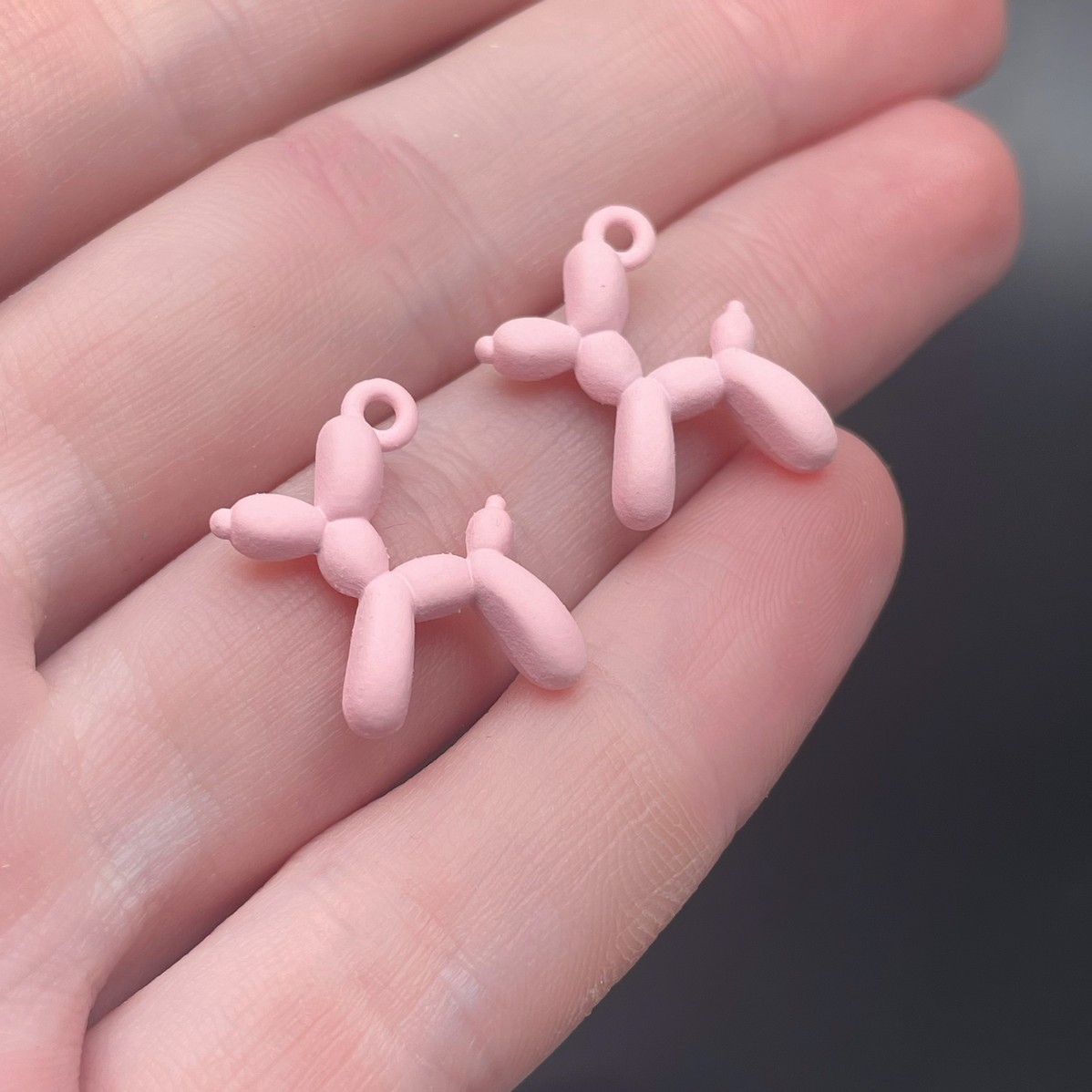 14*18 мм, Подвеска пудель бледно-розовая эмаль матовая