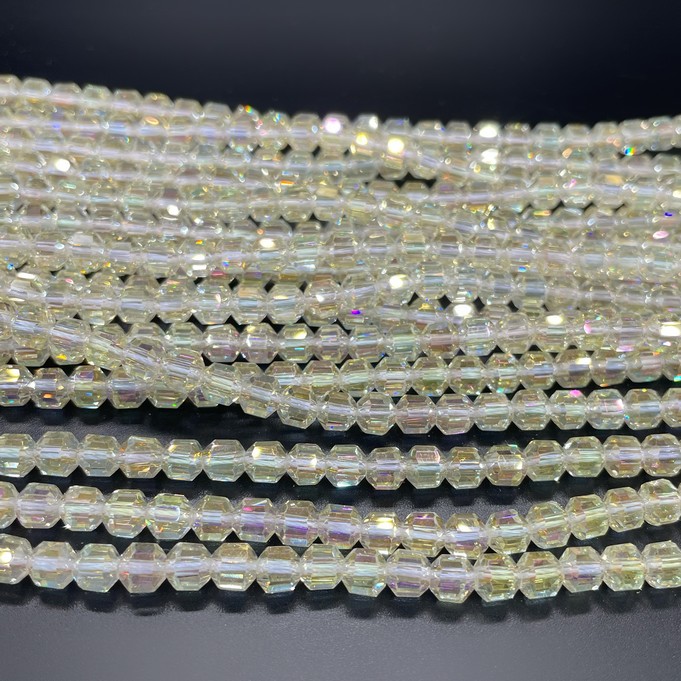 5*5,3 мм Стекло Lux, многогранник, цвет песочный с переливом