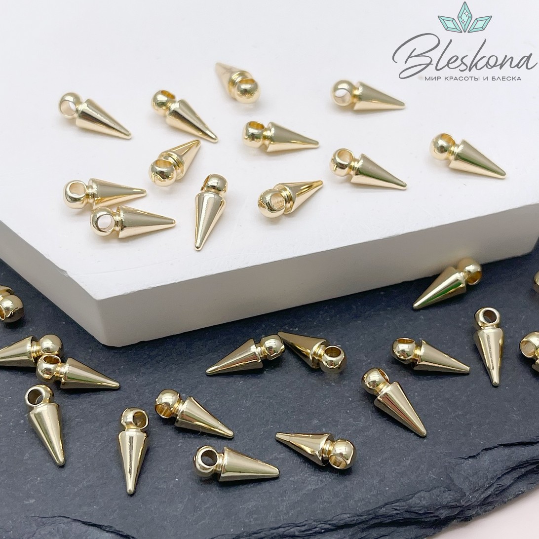 10*3,8 мм Цвет золото, Подвеска шип мини