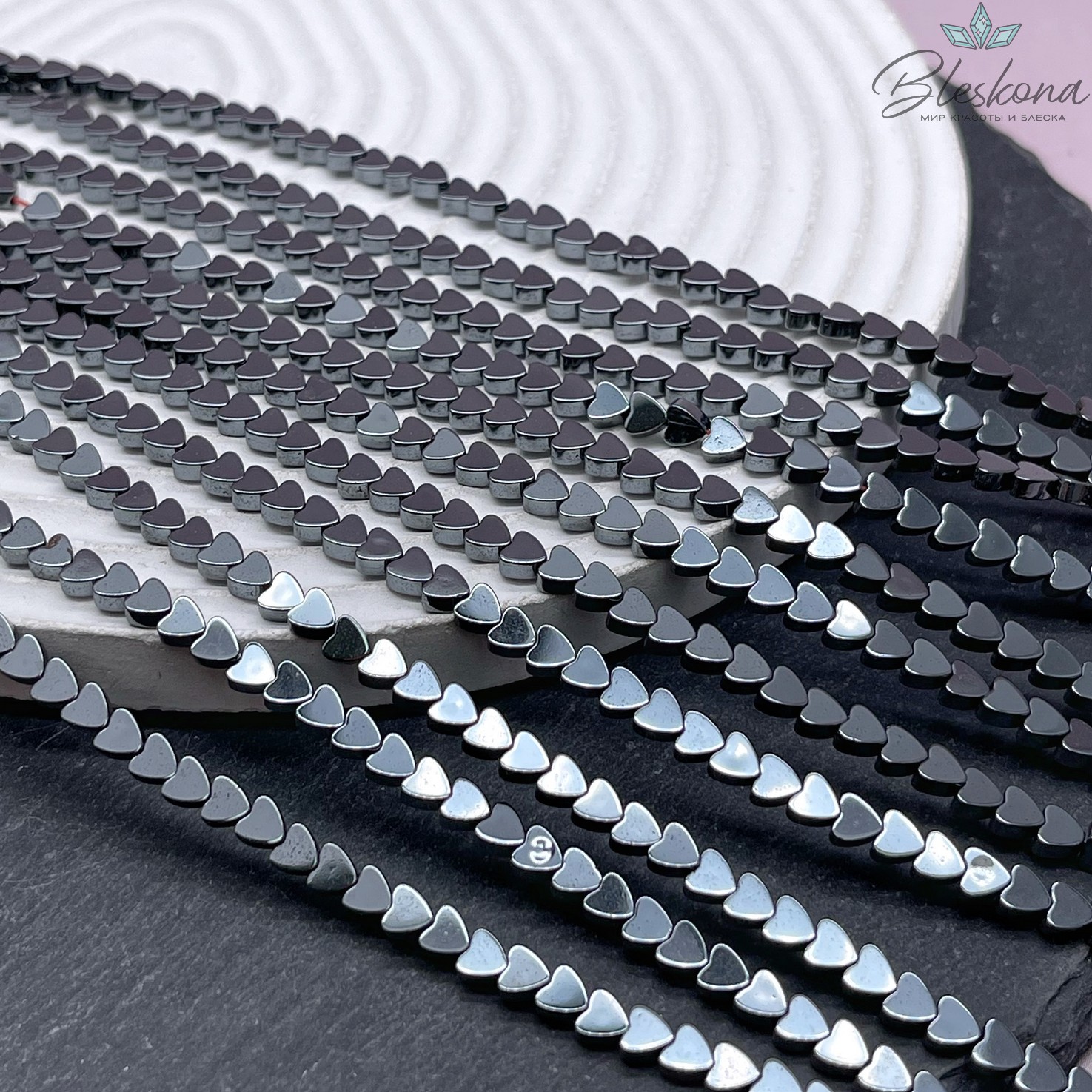 4 мм Гематин сердце плоское имитация