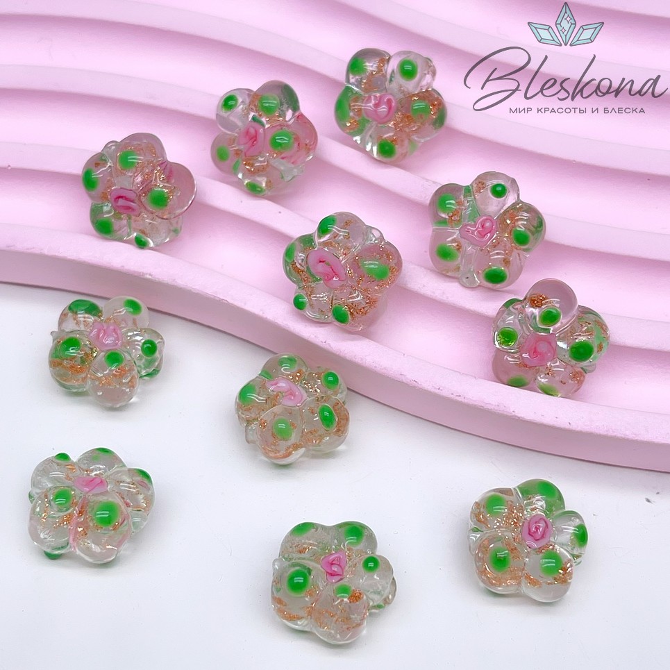 14,5 мм Бусина цветок прозрачный