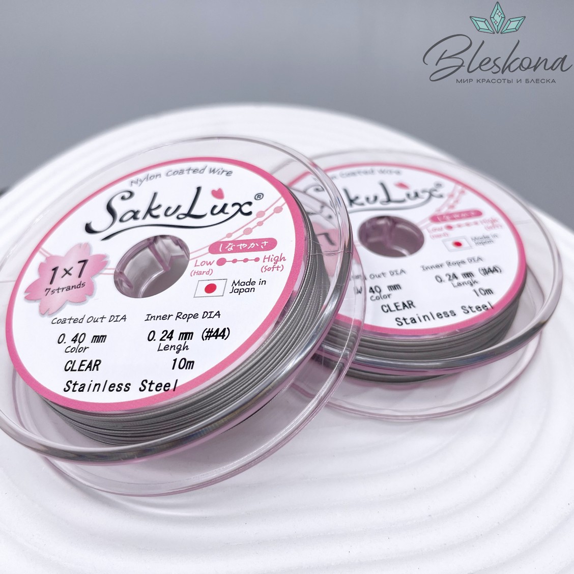 Тросик ювелирный SakuLux (Flexy7) 1*7 струн Серебро 0,4мм 10м