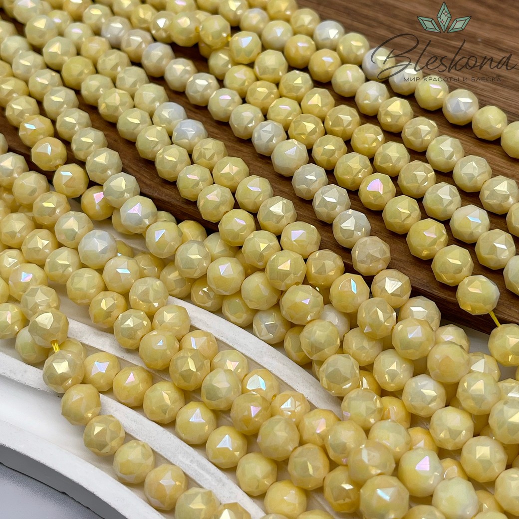 Стекло Lux желтое огранка острая 8 мм
