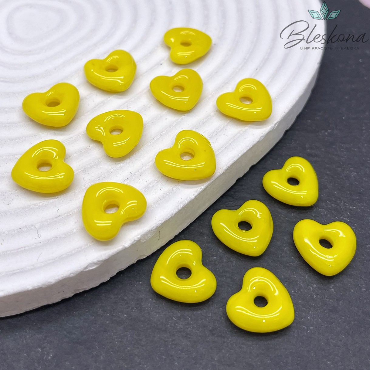 14*15 мм Подвеска сердце желтое