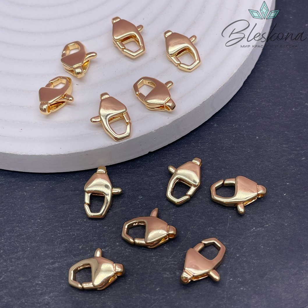 14,5*7мм Цвет золото, Замок Лобстер