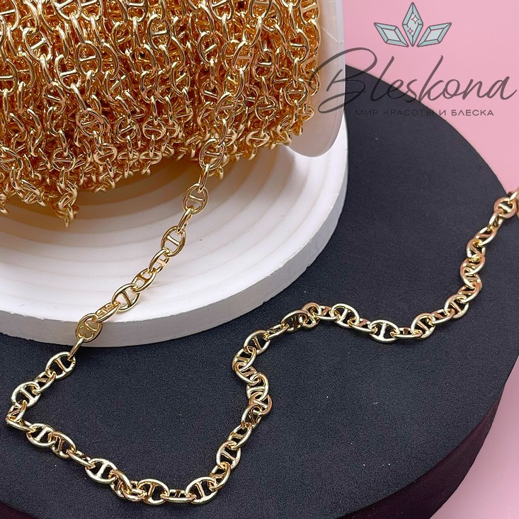 Цепь №133-2-1 цвет золото 8,5*6 мм 