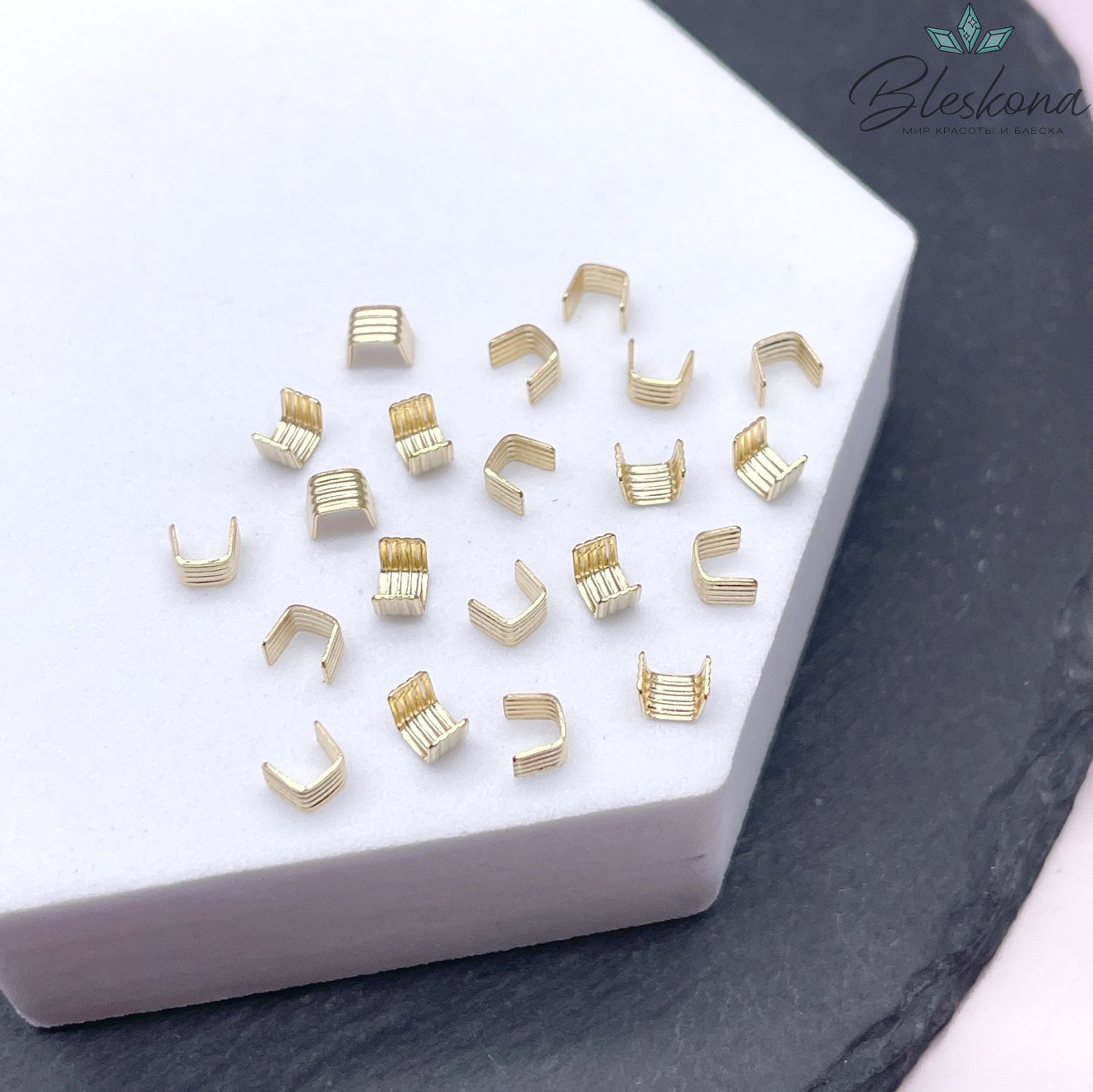 3*4 мм Цвет золото, Зажим-ограничитель