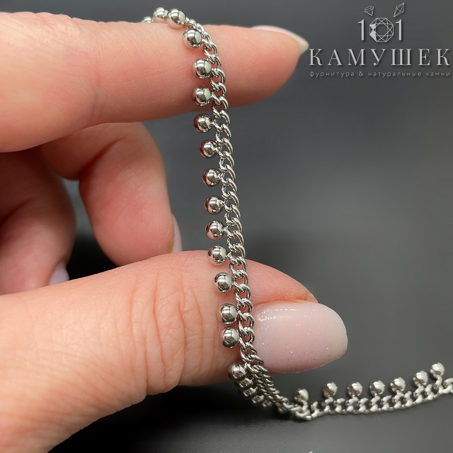 Цепь №142 цвет серебро 3,2*2,5 мм