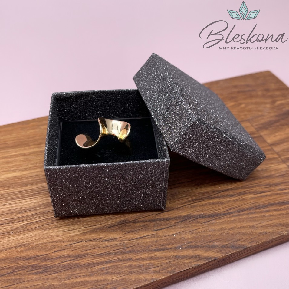 Коробка Темно-серая блестки черная подложка 5*5*3,5 см