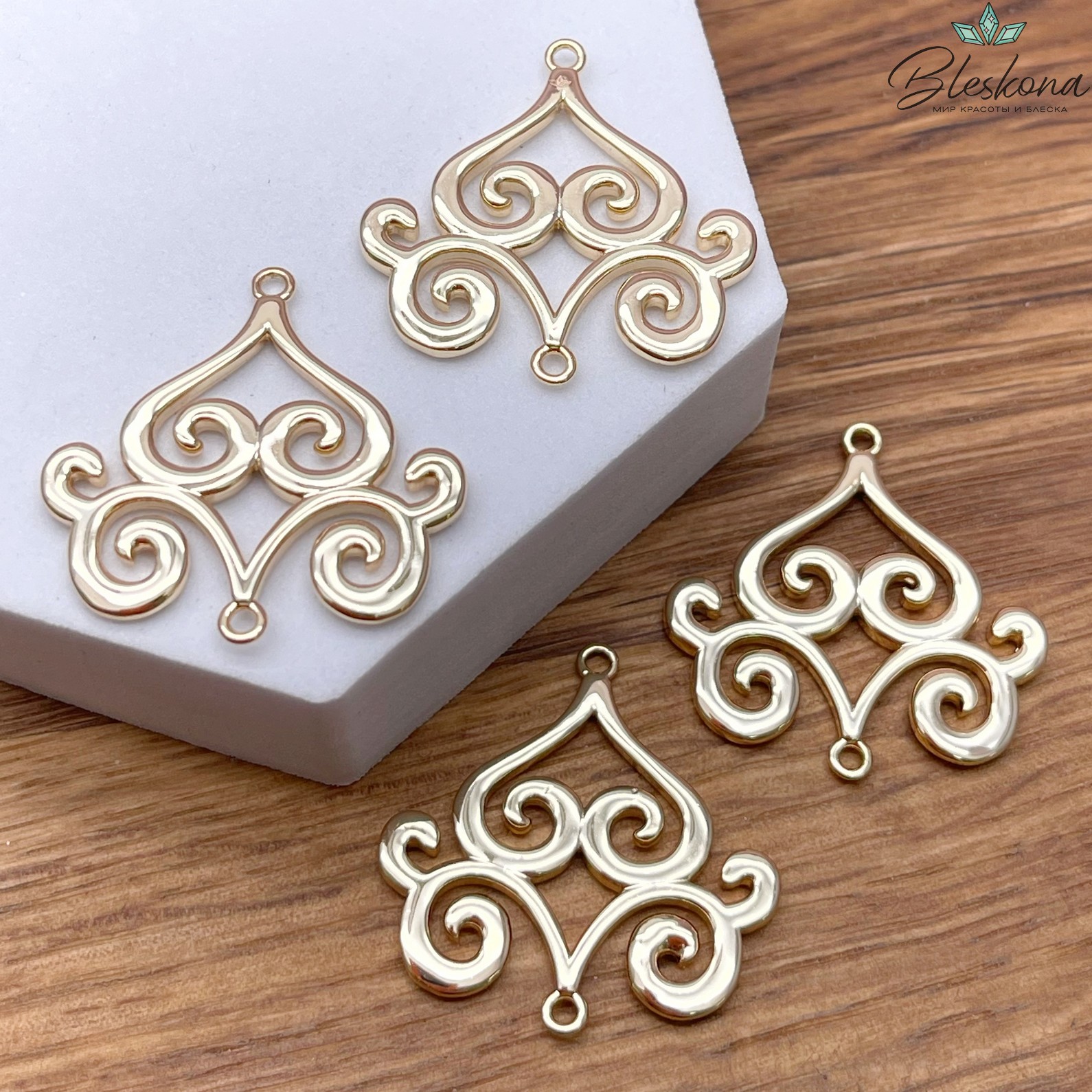 30*30 мм Цвет золото, Коннектор Этно №11