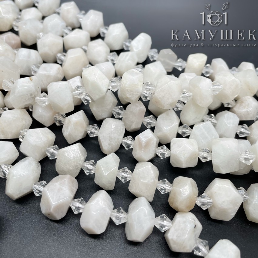 Лунный камень фриформ огранка (14-16)*(8-9)мм