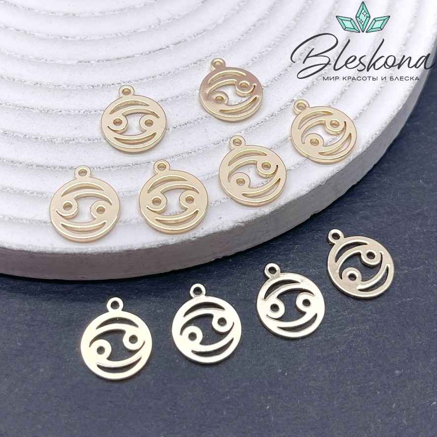 13*11 мм Цвет золото, Подвеска Рак