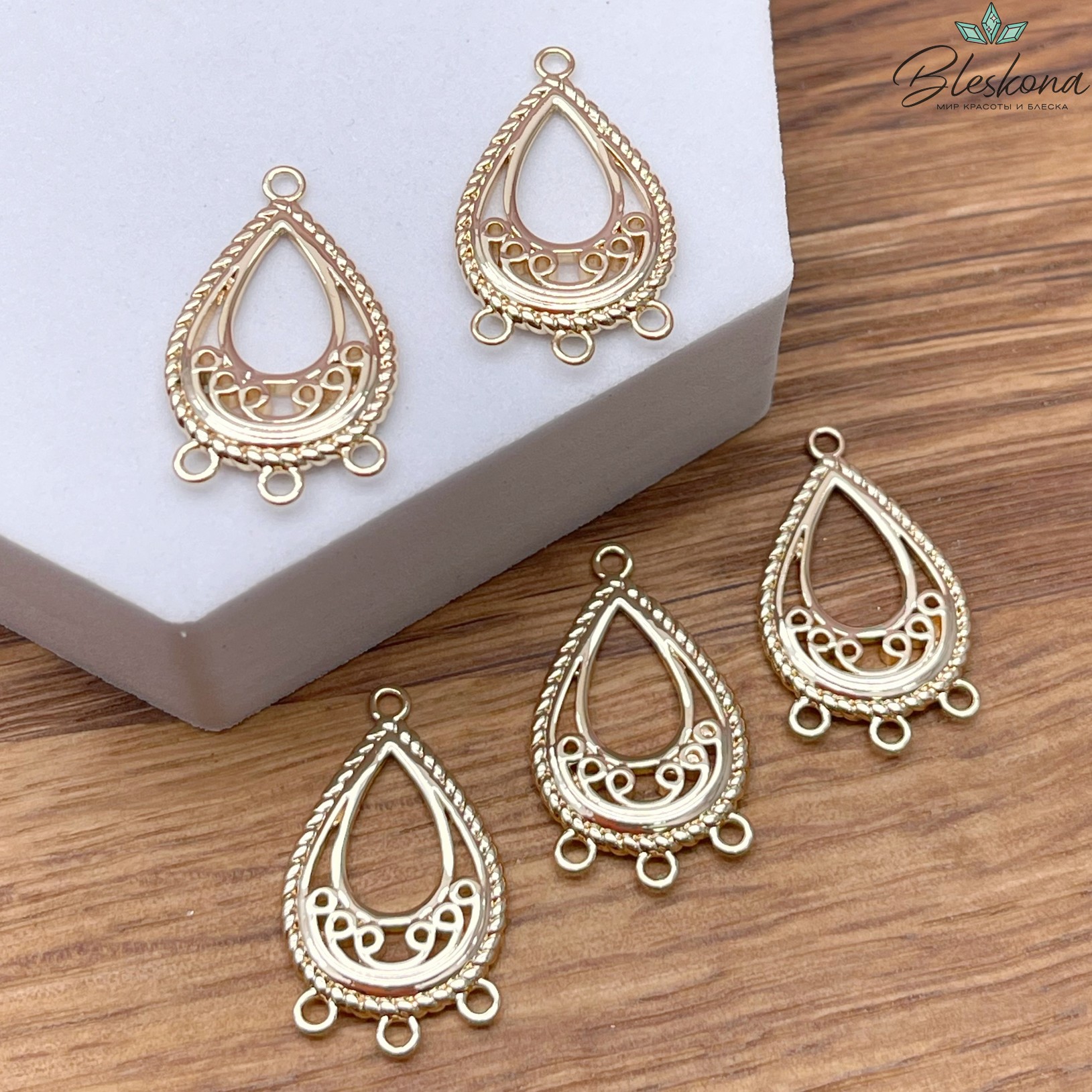 25*15 мм Цвет золото, Коннектор Этно №21