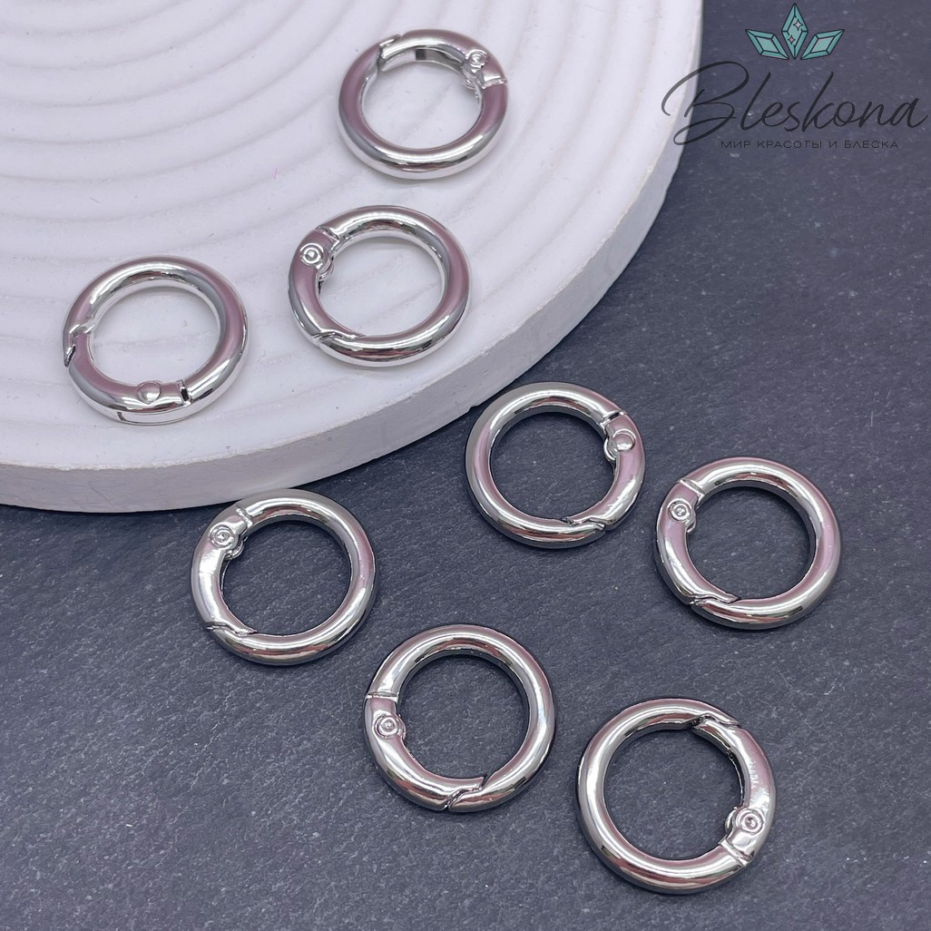 20 мм Цвет серебро, Замок Кольцо карабин