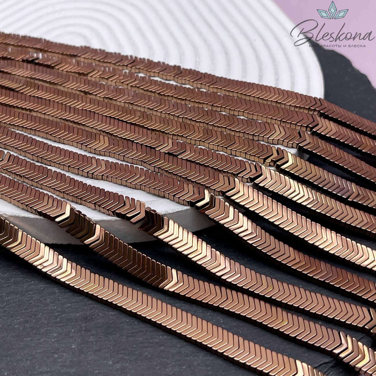 6*3мм Гематин имитация, цвет коричневый №1 стрелки