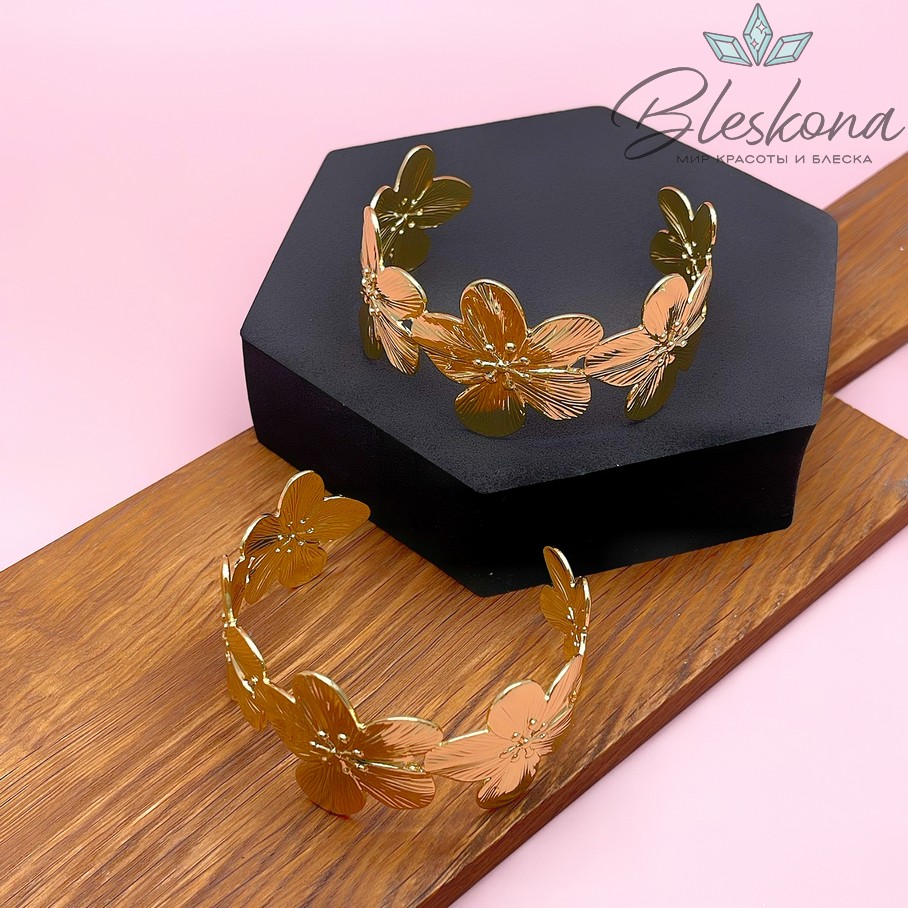 60-65 мм Цвет золото, Основа для браслета цветочек