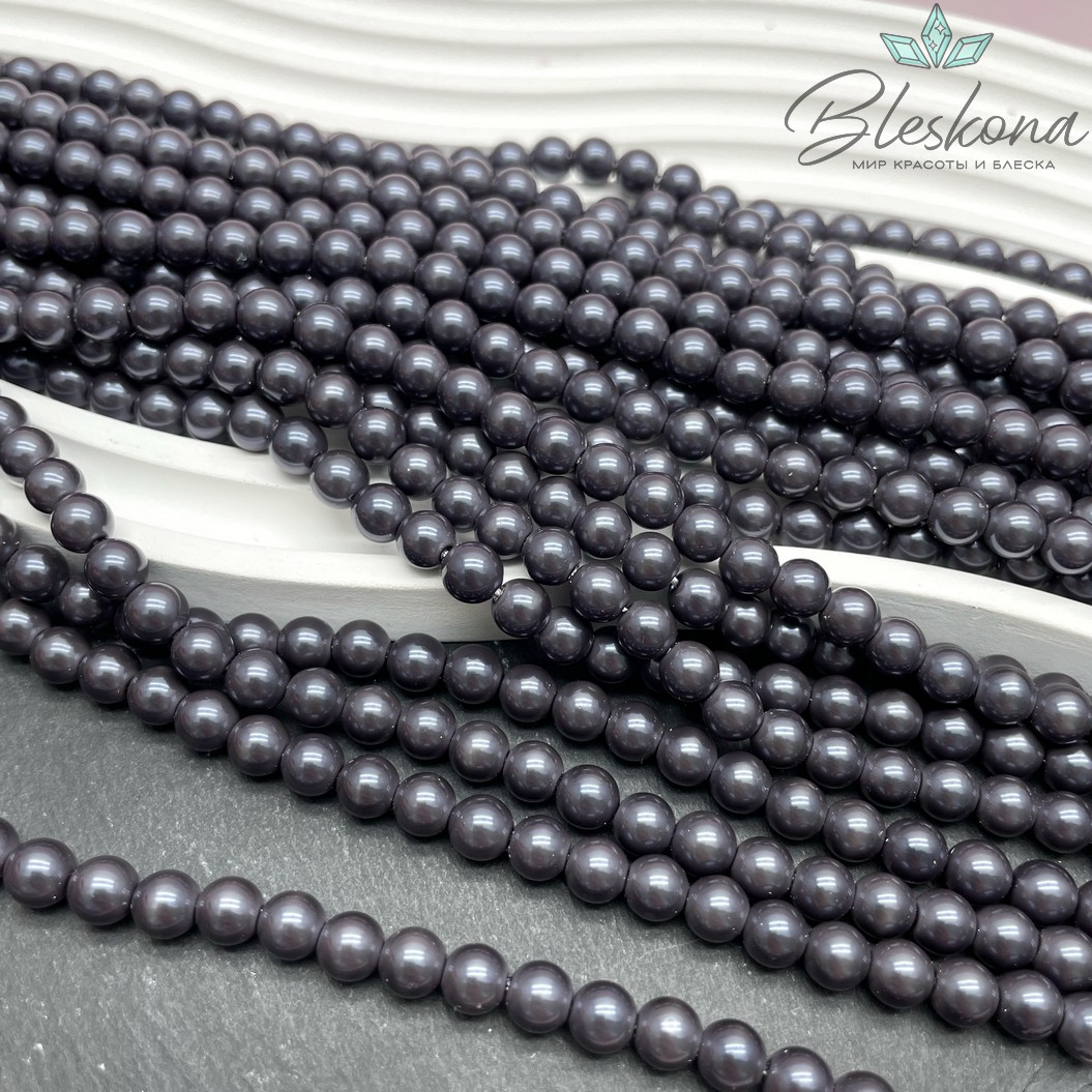 Жемчуг Майорка, цвет темно-серый 6 мм