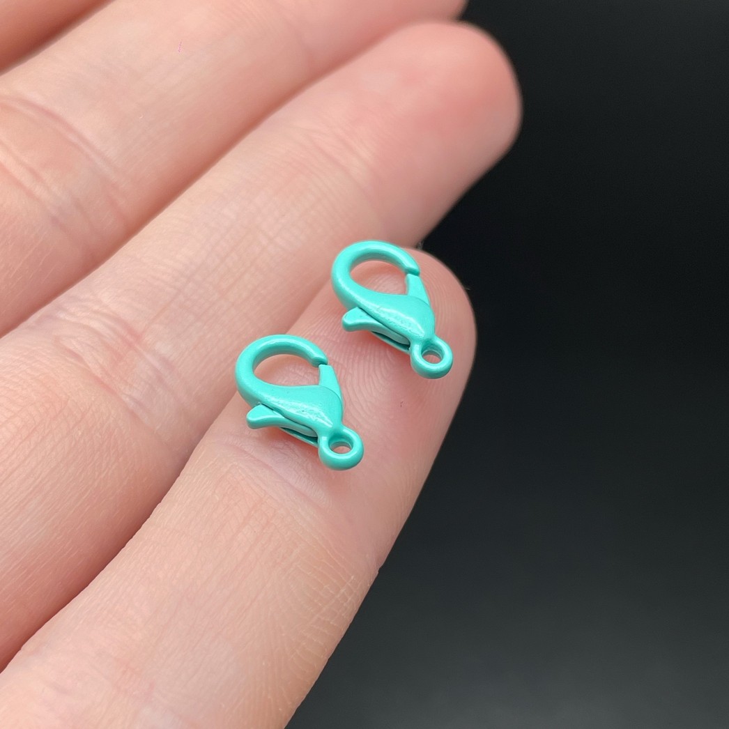 10 мм , Замок круглый  бирюзовая эмаль