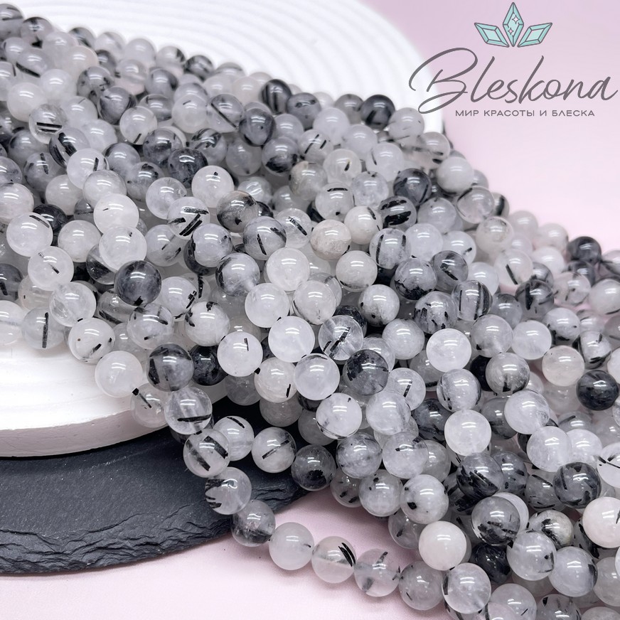 Кварц Рутиловый Турмалиновый №2 8,5 мм