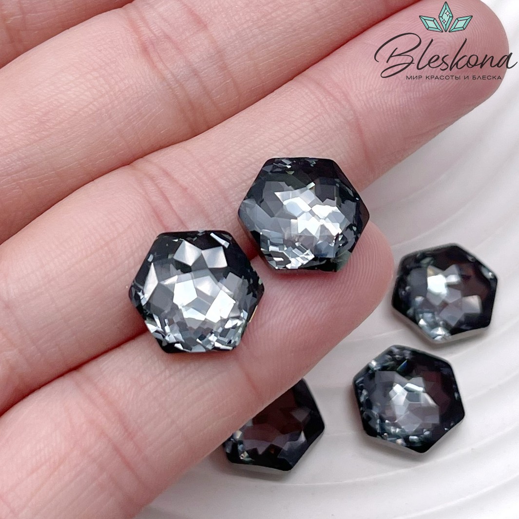 4683 Fantasy Hexagon 12*13,5mm Crystal Silver Night