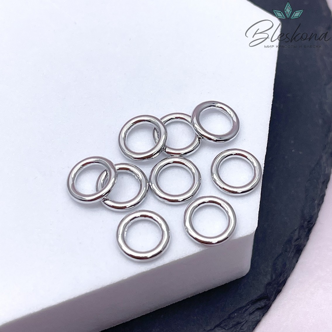 9*1,5мм Колечки неразъемные,цвет серебро упаковка 1 гр