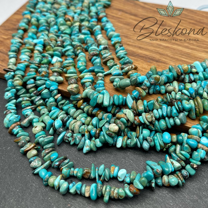 Крошка Бирюза  №3 ширина бусин ~ 6-7 мм