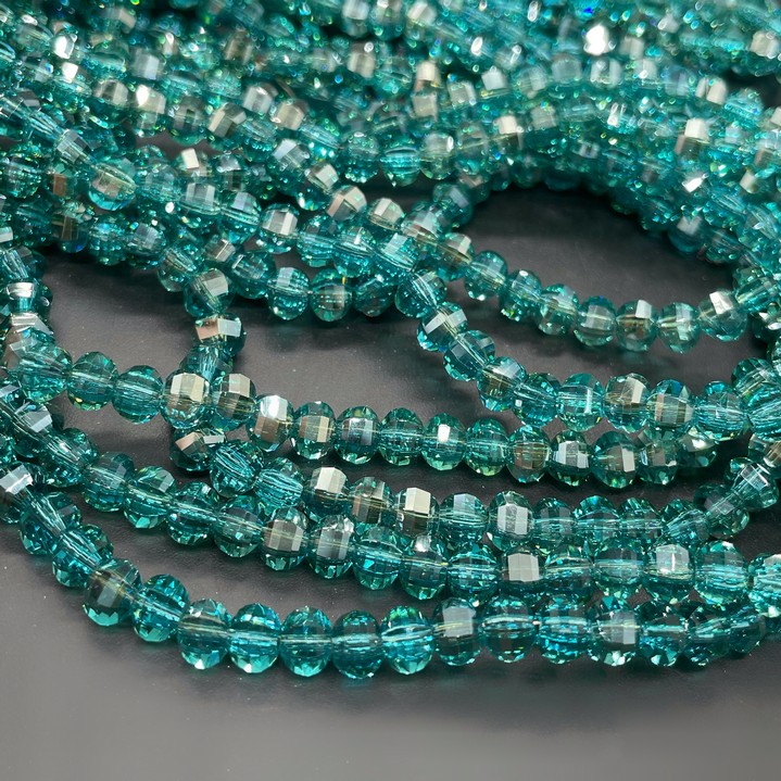 4,5*6 мм Стекло Lux, рондель прямоуг.огр., цвет морская волна