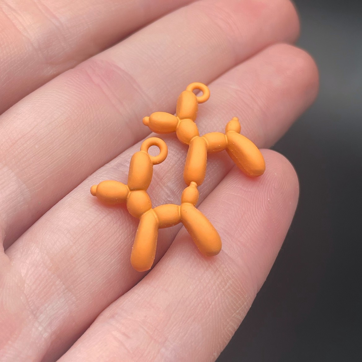 14*18 мм, Подвеска пудель оранжевая эмаль матовая