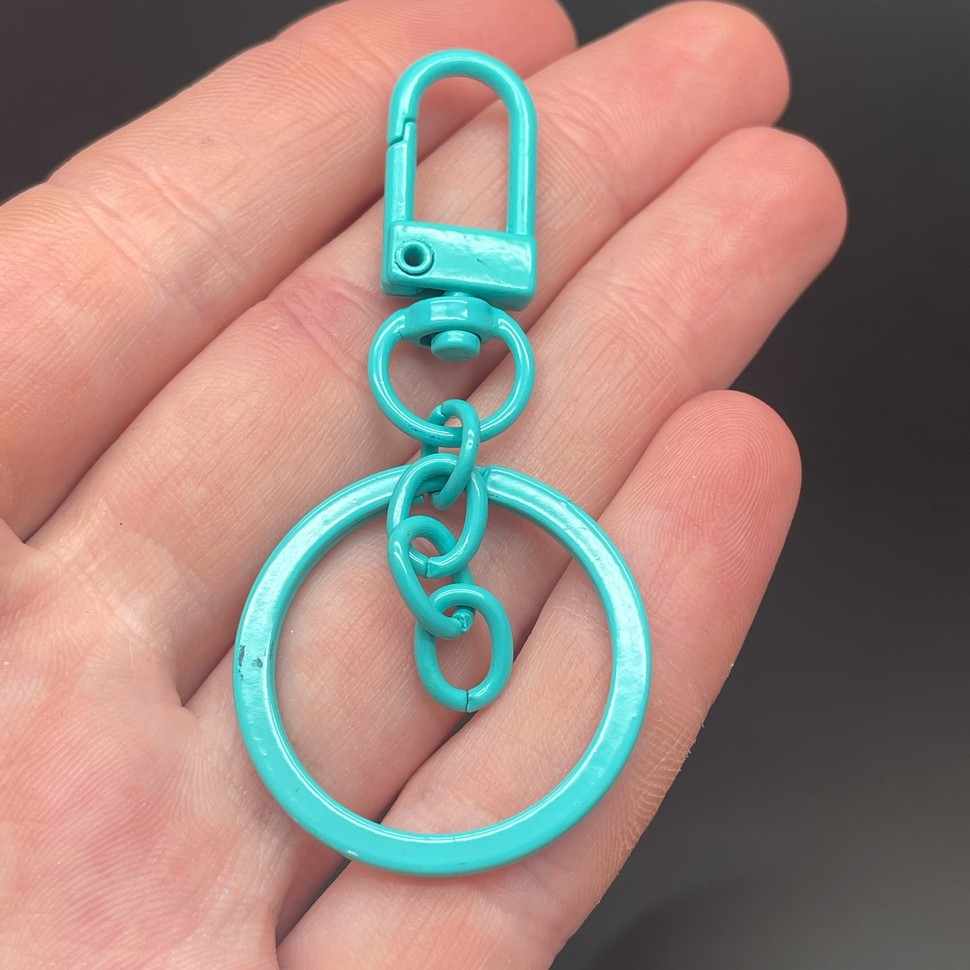 30 мм, Основа для брелока бирюзовая эмаль