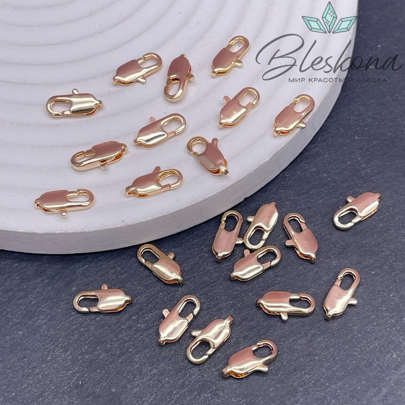 12 мм Цвет золото, Замок лобстер Люкс