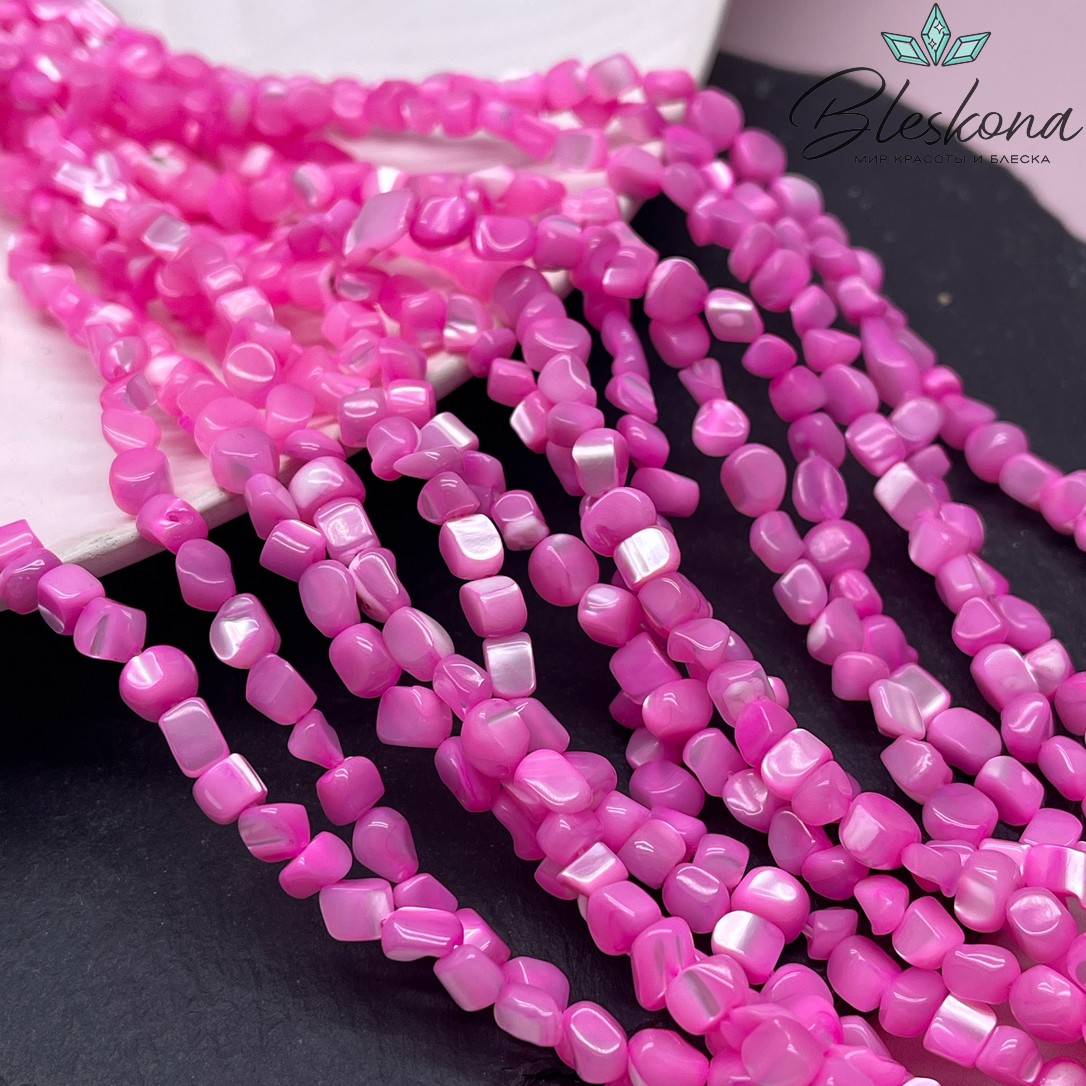 Перламутр ярко-розовый галтовка (5-7)*(3-6) мм