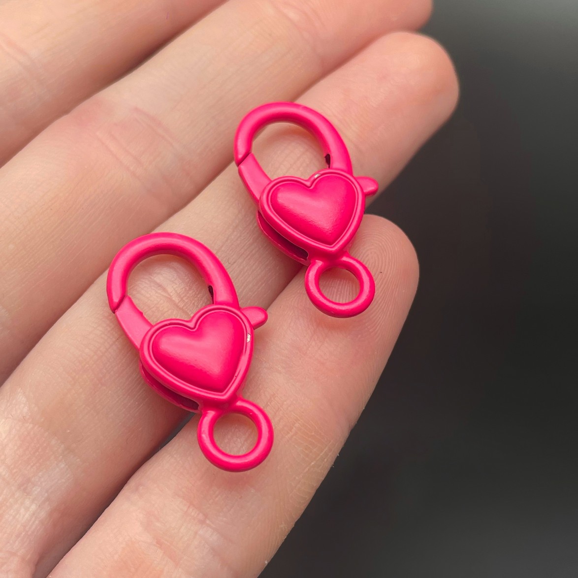 12,5*26,5мм , Замок крупный сердце малиновая эмаль 
