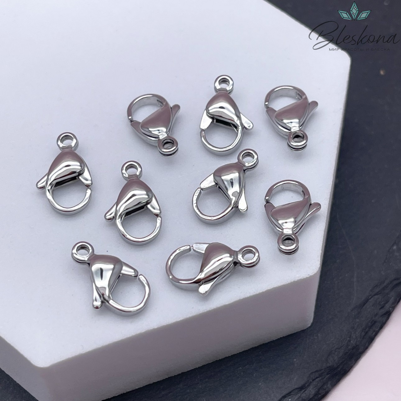 15 мм Цвет серебро, Замок округлый