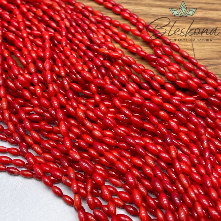 Коралл красный рис (Коралловые водоросли) 3*7 мм