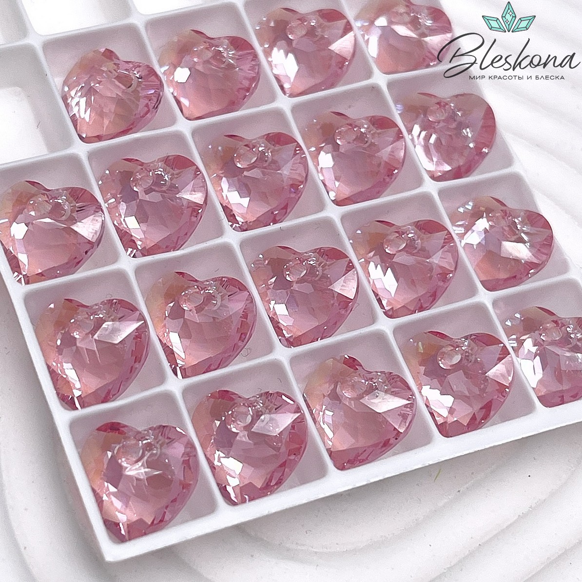 6432 Heart Cup Pendant 10,5 mm Light Rose Shimmer (223 SHIM)