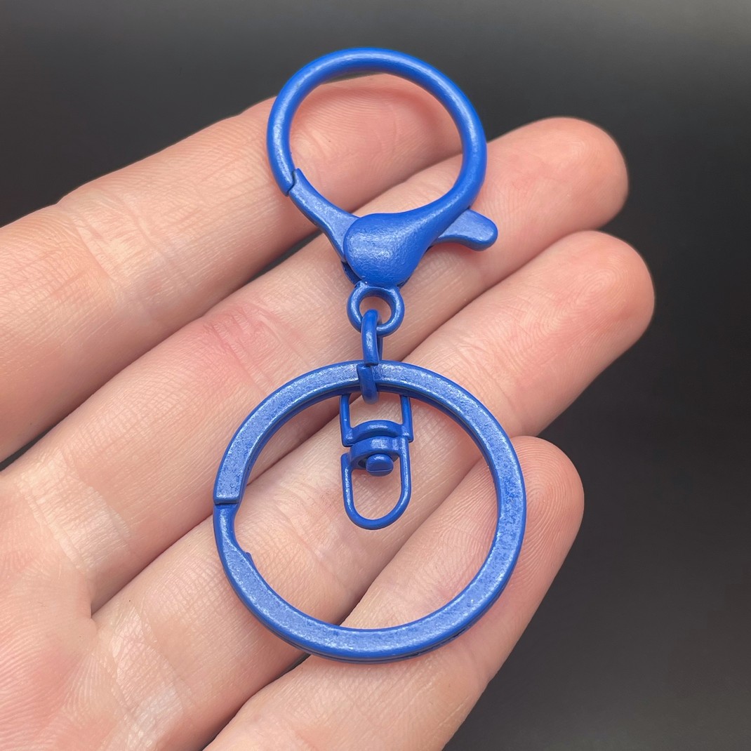 30 мм, Основа для брелока темно-синяя эмаль круглый замок